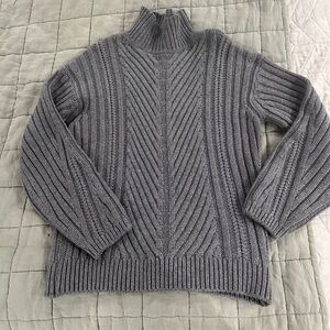 Massimo Dutti Charcoal wool cashmere Knit Sweater